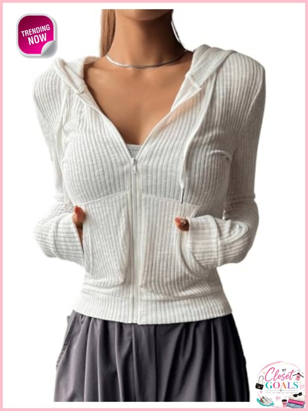 Cropped Zip Up Hoodie Long Sleeve Lightweight Jacket